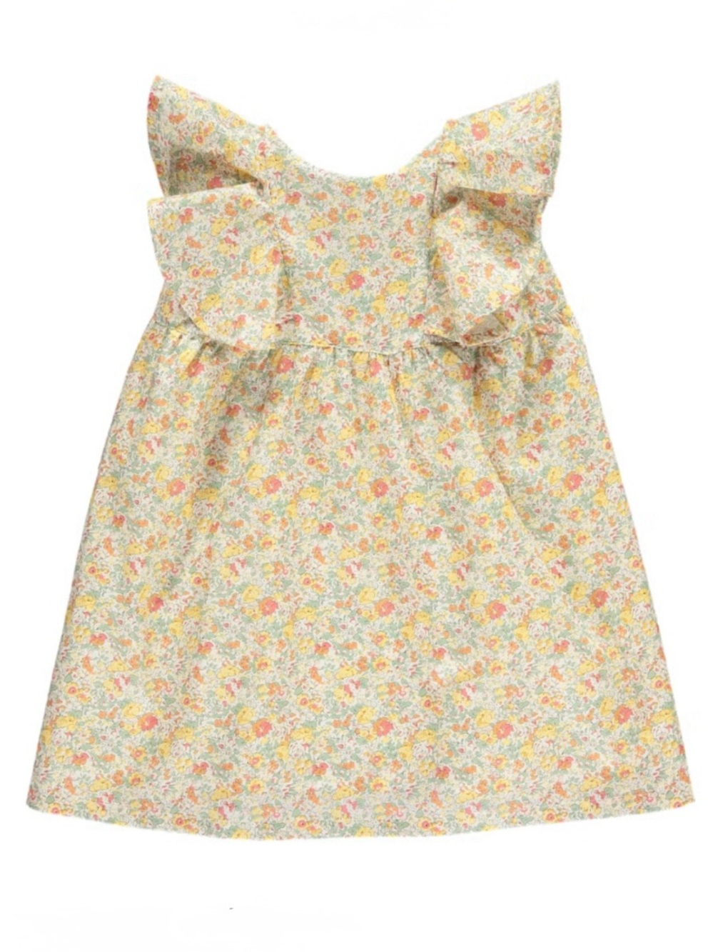 Olivier London Liberty Print Floral Dress Yellow, Orange & Green Size 4/5 EUC - Picture 1 of 14